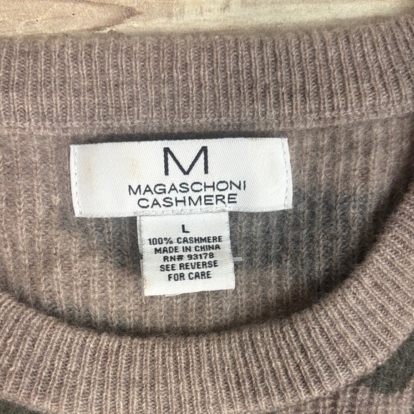 Magaschoni Cashmere Camouflage Pullover Crewneck Sweater Large - Picture 2 of 4